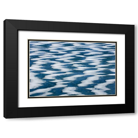 Canada, Alberta Wind pattern of ice and snow Black Modern Wood Framed Art Print with Double Matting by Grandmaison, Mike