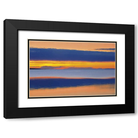 Canada, Alberta Lesser Slave Lake at sunset Black Modern Wood Framed Art Print with Double Matting by Grandmaison, Mike