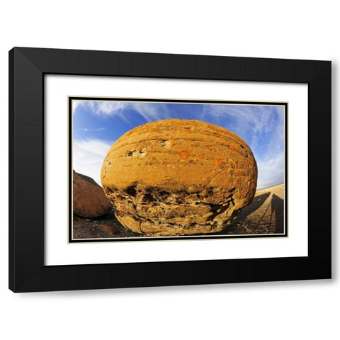 Canada, Red Rock Coulee Sandstone concretion Black Modern Wood Framed Art Print with Double Matting by Grandmaison, Mike