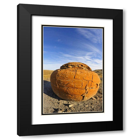 Canada, Red Rock Coulee Sandstone concretion Black Modern Wood Framed Art Print with Double Matting by Grandmaison, Mike