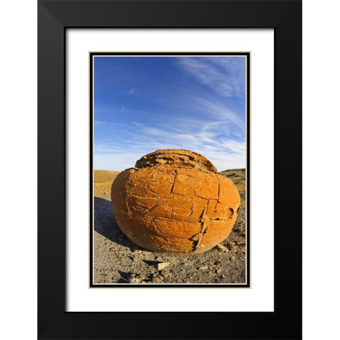 Canada, Red Rock Coulee Sandstone concretion Black Modern Wood Framed Art Print with Double Matting by Grandmaison, Mike