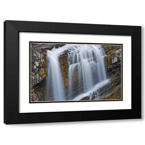 Canada, Alberta, Waterton Lakes NP Cameron Falls Black Modern Wood Framed Art Print with Double Matting by Grandmaison, Mike