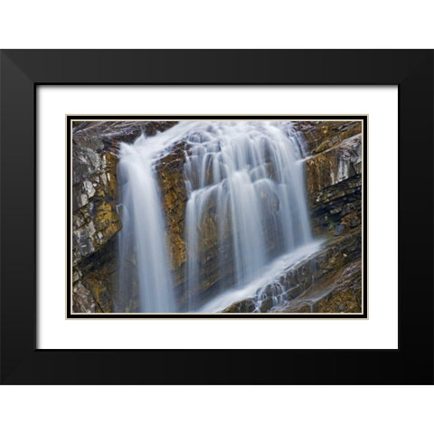 Canada, Alberta, Waterton Lakes NP Cameron Falls Black Modern Wood Framed Art Print with Double Matting by Grandmaison, Mike