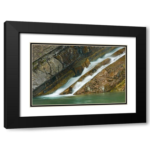 Canada, Alberta, Waterton Lakes NP Cameron Falls Black Modern Wood Framed Art Print with Double Matting by Grandmaison, Mike