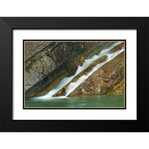Canada, Alberta, Waterton Lakes NP Cameron Falls Black Modern Wood Framed Art Print with Double Matting by Grandmaison, Mike