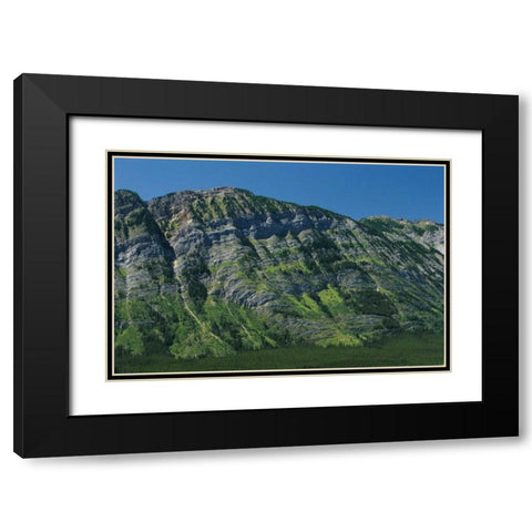 Canada, Kananaskis Limestone layers on mountain Black Modern Wood Framed Art Print with Double Matting by Grandmaison, Mike