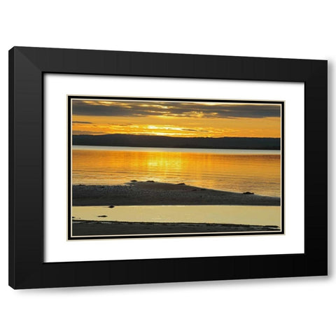 Canada, Alberta Sand bars in Lesser Slave Lake Black Modern Wood Framed Art Print with Double Matting by Grandmaison, Mike