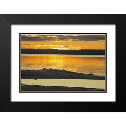 Canada, Alberta Sand bars in Lesser Slave Lake Black Modern Wood Framed Art Print with Double Matting by Grandmaison, Mike