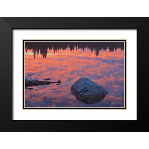 Canada, Jasper NP Sunrise over Patricia Lake Black Modern Wood Framed Art Print with Double Matting by Grandmaison, Mike