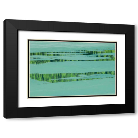 Canada, Banff NP Ice pattern on Waterfowl Lake Black Modern Wood Framed Art Print with Double Matting by Grandmaison, Mike