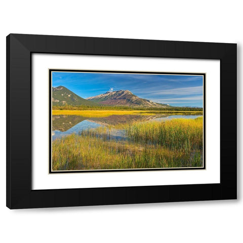 Canada-Alberta-Jasper National Park Reflections in Jasper Lake Black Modern Wood Framed Art Print with Double Matting by Jaynes Gallery