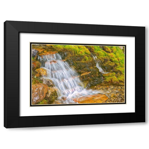 Canada-Alberta-Banff National Park Creek and waterfall scenic Black Modern Wood Framed Art Print with Double Matting by Jaynes Gallery