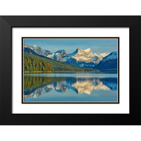 Canada-Alberta-Jasper National Park Reflections in Maligne Lake Black Modern Wood Framed Art Print with Double Matting by Jaynes Gallery