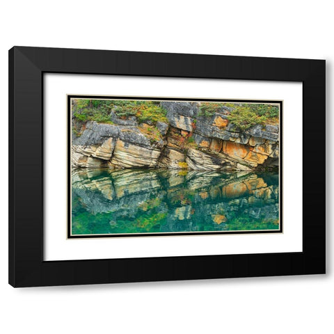 Canada-Alberta-Jasper National Park Reflection of rocks in Horseshoe Lake Black Modern Wood Framed Art Print with Double Matting by Jaynes Gallery