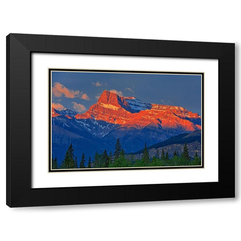 Canada-Alberta Canadian Rocky Mountains at sunrise Black Modern Wood Framed Art Print with Double Matting by Jaynes Gallery