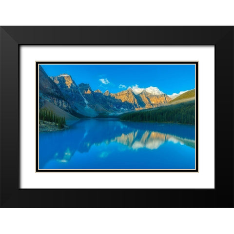 Canada-Alberta-Banff National Park Moraine Lake and Valley of the Ten Peaks at sunrise Black Modern Wood Framed Art Print with Double Matting by Jaynes Gallery