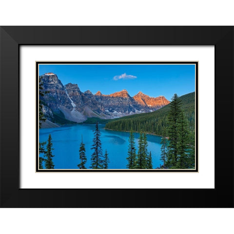 Canada-Alberta-Banff National Park Moraine Lake and Valley of the Ten Peaks at sunrise Black Modern Wood Framed Art Print with Double Matting by Jaynes Gallery