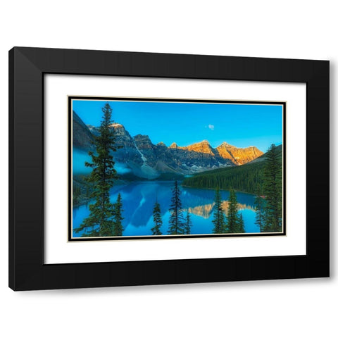 Canada-Alberta-Banff National Park Moraine Lake and Valley of the Ten Peaks at sunrise Black Modern Wood Framed Art Print with Double Matting by Jaynes Gallery