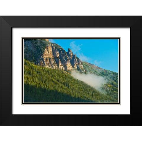 Canada-Alberta-Banff National Park Sunrise landscape with Mt Temple Black Modern Wood Framed Art Print with Double Matting by Jaynes Gallery