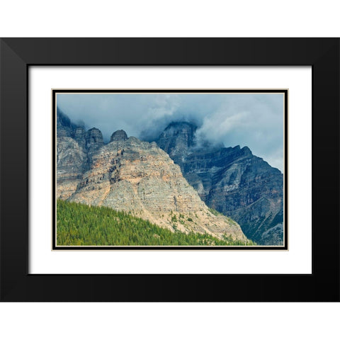 Canada-Alberta-Banff National Park Sunrise landscape with Mt Temple Black Modern Wood Framed Art Print with Double Matting by Jaynes Gallery