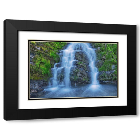 Canada-Alberta-Kananaskis Country Waterfall scenic Black Modern Wood Framed Art Print with Double Matting by Jaynes Gallery