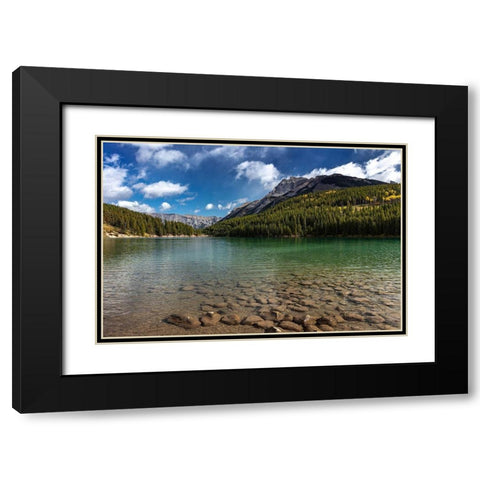 Two Jack Lake in Banff National Park-Canada Black Modern Wood Framed Art Print with Double Matting by Haney, Chuck