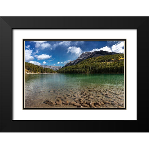 Two Jack Lake in Banff National Park-Canada Black Modern Wood Framed Art Print with Double Matting by Haney, Chuck