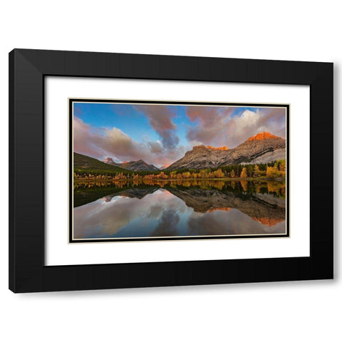Morning light on Wedge Pond in Kananaskis Country-Alberta-Canada Black Modern Wood Framed Art Print with Double Matting by Haney, Chuck