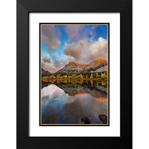 Morning light on Wedge Pond in Kananaskis Country-Alberta-Canada Black Modern Wood Framed Art Print with Double Matting by Haney, Chuck