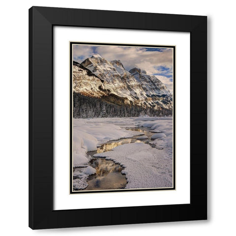 Winter in Jasper National Park-Alberta-Canada Black Modern Wood Framed Art Print with Double Matting by Steve Mohlenkamp