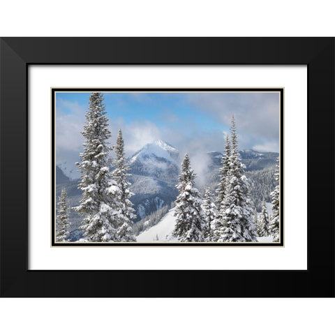 North Cascades in fresh winter snow Manning Provincial Park-British Columbia Black Modern Wood Framed Art Print with Double Matting by Majchrowicz, Alan