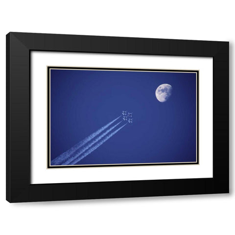 Canada, BC Four fighter jets fly in formation Black Modern Wood Framed Art Print with Double Matting by Satushek, Steve