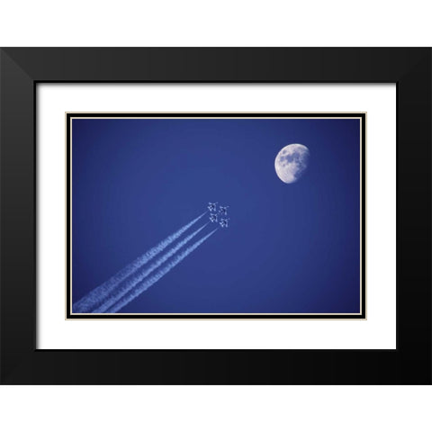 Canada, BC Four fighter jets fly in formation Black Modern Wood Framed Art Print with Double Matting by Satushek, Steve