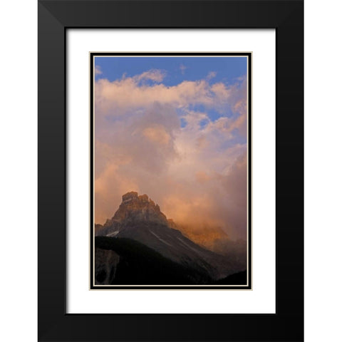 Canada, BC, Yoho NP Sunset over Mt Cathedral Black Modern Wood Framed Art Print with Double Matting by Paulson, Don