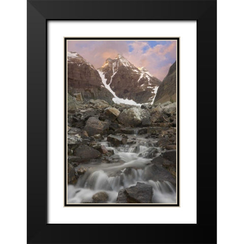Canada, Yoho NP Small rapids and Cathedral Mt Black Modern Wood Framed Art Print with Double Matting by Paulson, Don