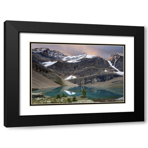 Canada, BC, Yoho NP Lake Oesa and mountains Black Modern Wood Framed Art Print with Double Matting by Paulson, Don