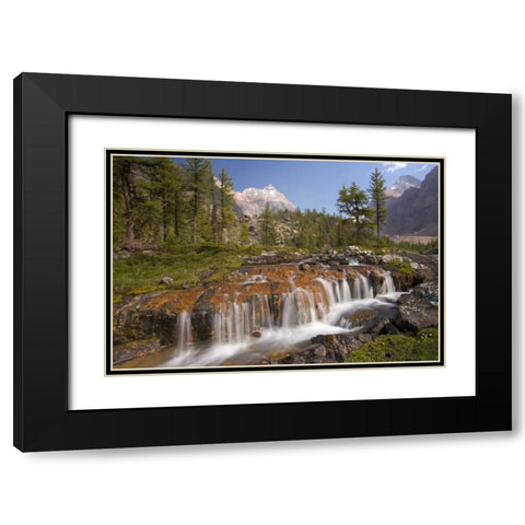 Canada, BC, Yoho NP, Opabin Terrace Waterfall Black Modern Wood Framed Art Print with Double Matting by Paulson, Don
