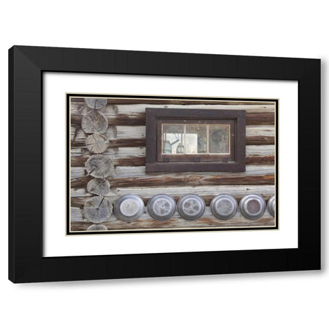 Canada, BC, Fort Steele Window and gold pans Black Modern Wood Framed Art Print with Double Matting by Paulson, Don