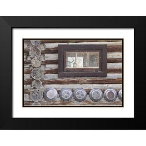 Canada, BC, Fort Steele Window and gold pans Black Modern Wood Framed Art Print with Double Matting by Paulson, Don