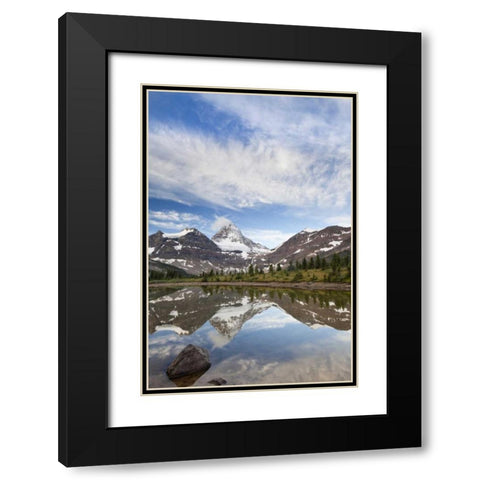 Canada, BC, Sunrise on tarn at Magog Lake Black Modern Wood Framed Art Print with Double Matting by Paulson, Don