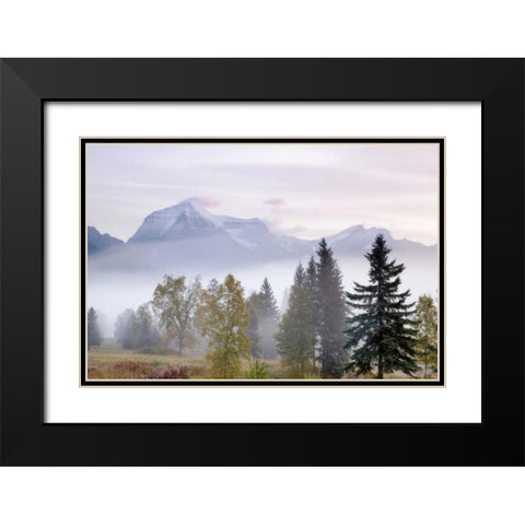 Canada, BC, Mount Robson PP Foggy sunrise Black Modern Wood Framed Art Print with Double Matting by Paulson, Don