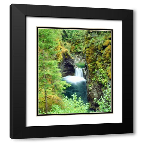 Canada, BC Waterfall on Little Qualicum River Black Modern Wood Framed Art Print with Double Matting by Talbot Frank, Christopher