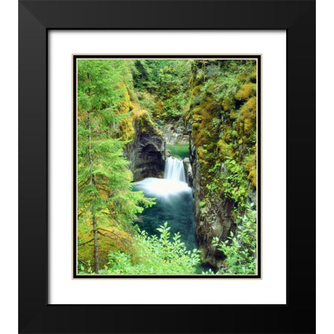 Canada, BC Waterfall on Little Qualicum River Black Modern Wood Framed Art Print with Double Matting by Talbot Frank, Christopher
