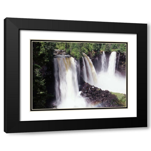 Canada, BC, Canim Falls at Wells Gray PP Black Modern Wood Framed Art Print with Double Matting by Grandmaison, Mike