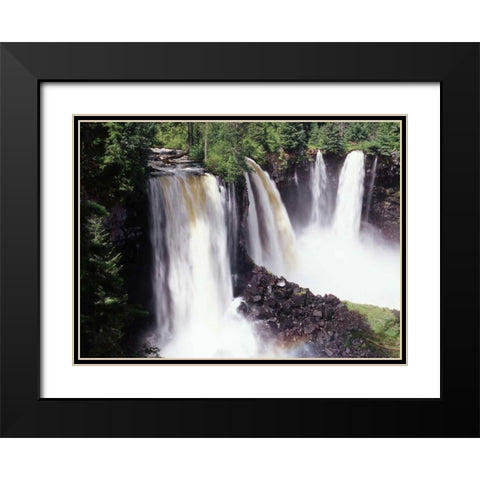 Canada, BC, Canim Falls at Wells Gray PP Black Modern Wood Framed Art Print with Double Matting by Grandmaison, Mike