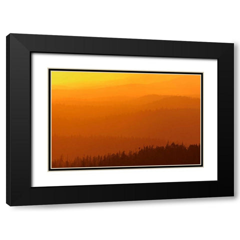 Canada, BC, Mountains of rain forest at sunset Black Modern Wood Framed Art Print with Double Matting by Grandmaison, Mike