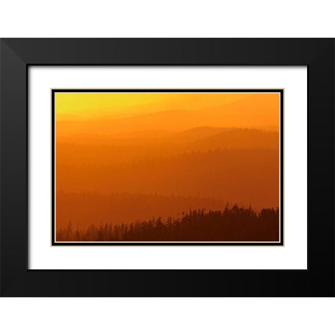Canada, BC, Mountains of rain forest at sunset Black Modern Wood Framed Art Print with Double Matting by Grandmaison, Mike