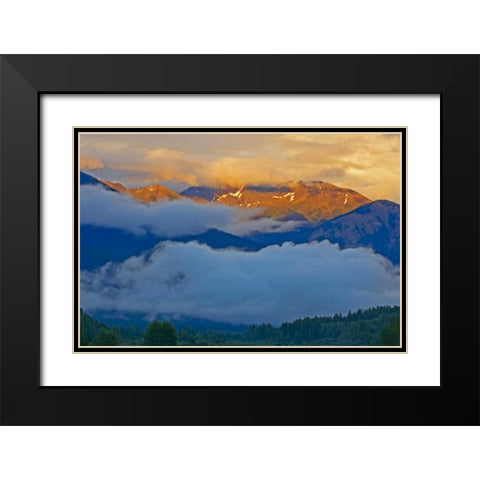 Canada, BC Sunset on the Canadian Rockies Black Modern Wood Framed Art Print with Double Matting by Grandmaison, Mike