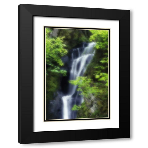 Canada, BC, Langford Waterfall at Goldstream PP Black Modern Wood Framed Art Print with Double Matting by Bush, Marie
