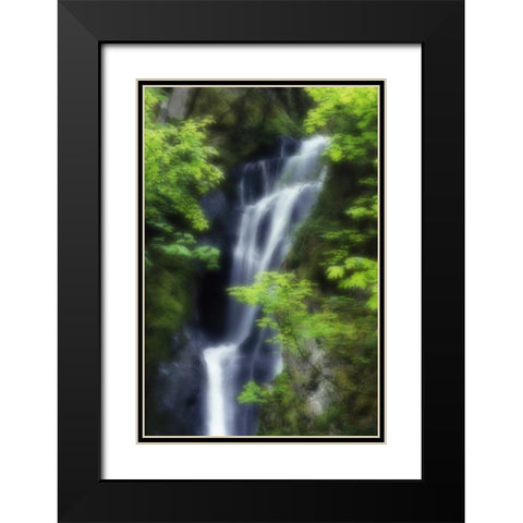 Canada, BC, Langford Waterfall at Goldstream PP Black Modern Wood Framed Art Print with Double Matting by Bush, Marie